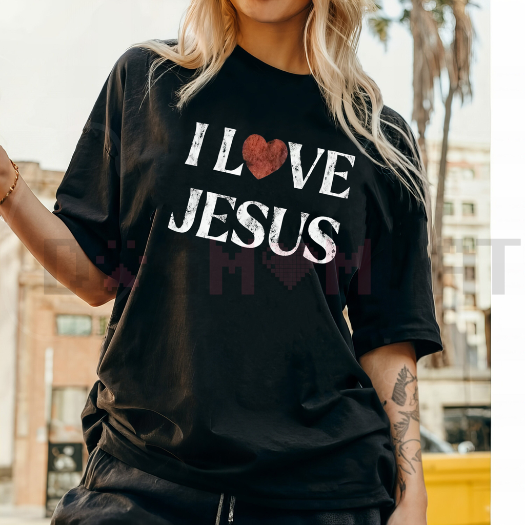Vintage "I Love Jesus" Print T-Shirt