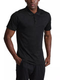 Men's Full Size Button Detail Short Sleeve Polo Plus Size
