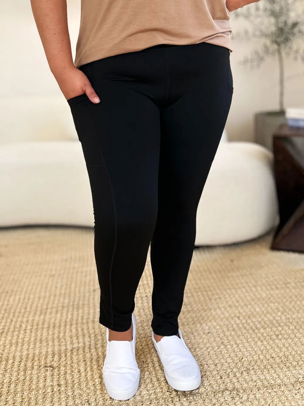 Wide Waistband Sports Leggings For Women Opaque Stretchy Nylon Blend Workout Essential Machine Wash Cold