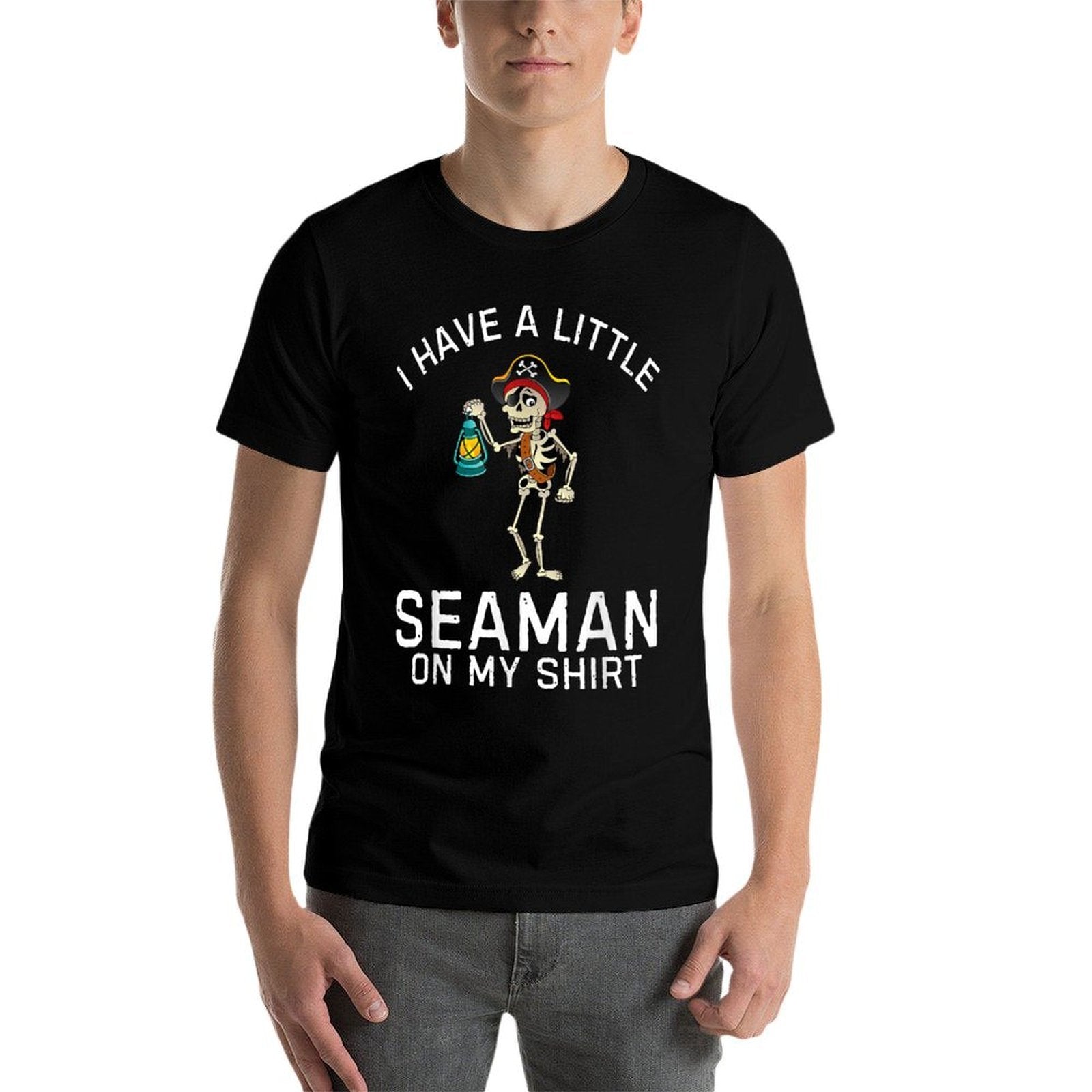 I Have A Little Seaman on My Funny Weird Meme Adult Humor  Ribbed Collar T-Shirt