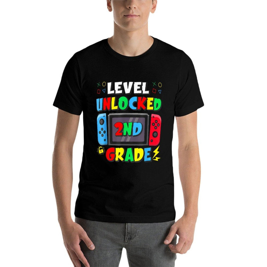 First Day Of 2nd Grade Level Unlocked Game Back To School  Summer-ready Fabric T-Shirt