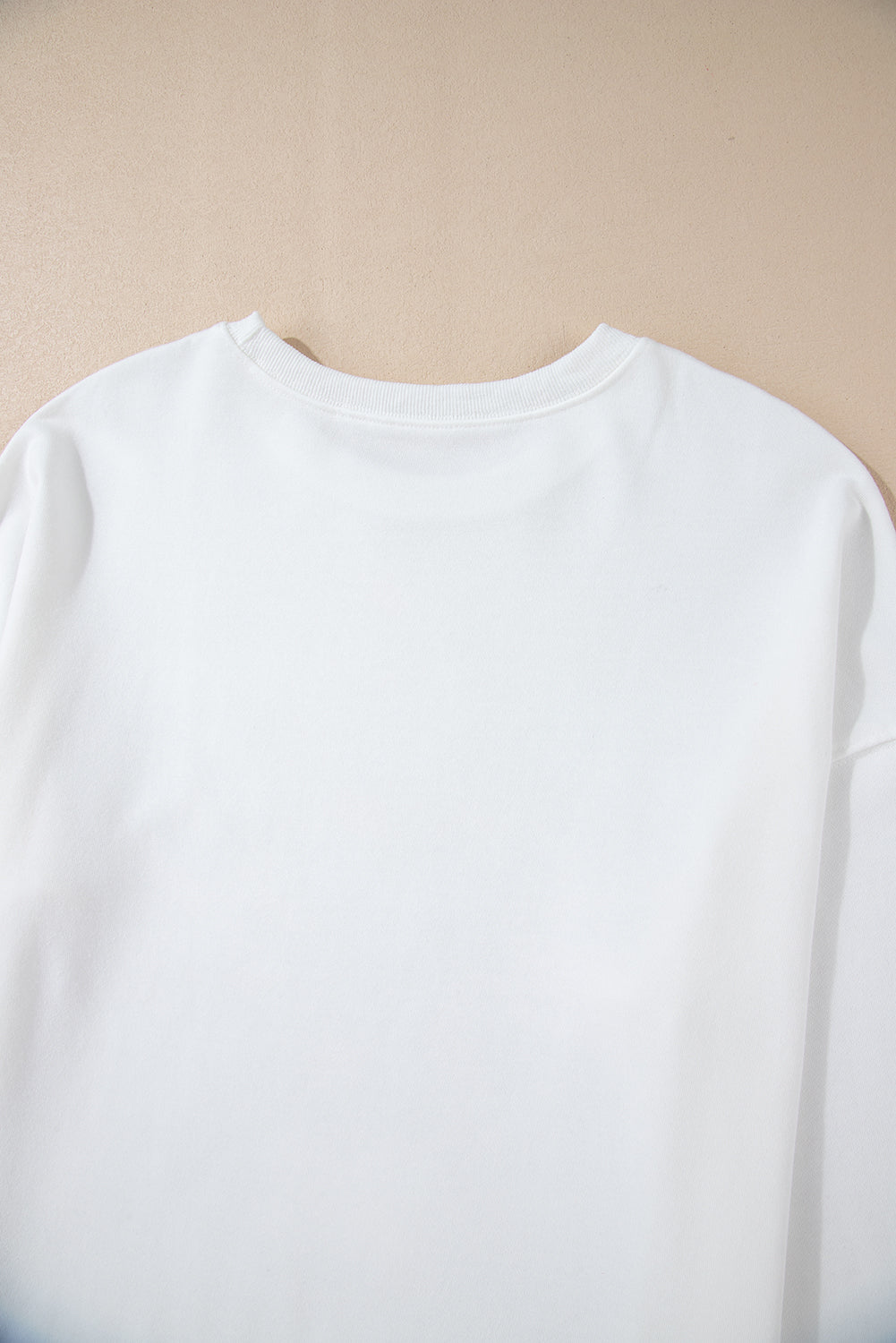 Bowknot Pattern Women's Sweatshirt - White Drop Shoulder Loose Fit