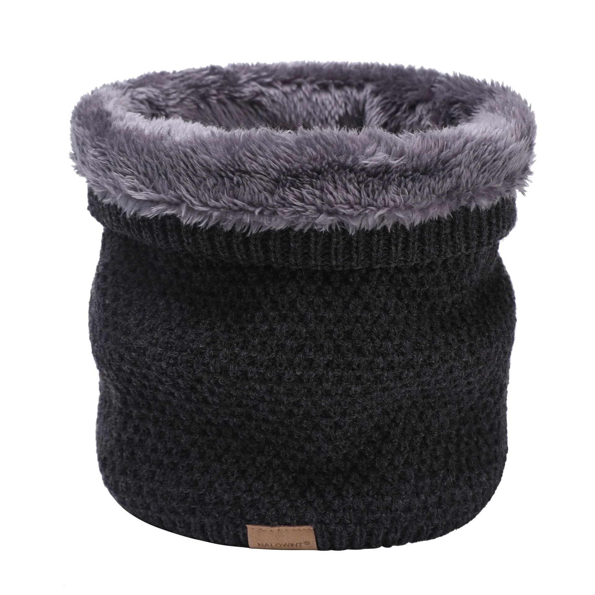 Men's Knitted Velvet Padded Neck Protection Scarf