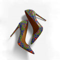 Floral Pointed Toe Stiletto Heels