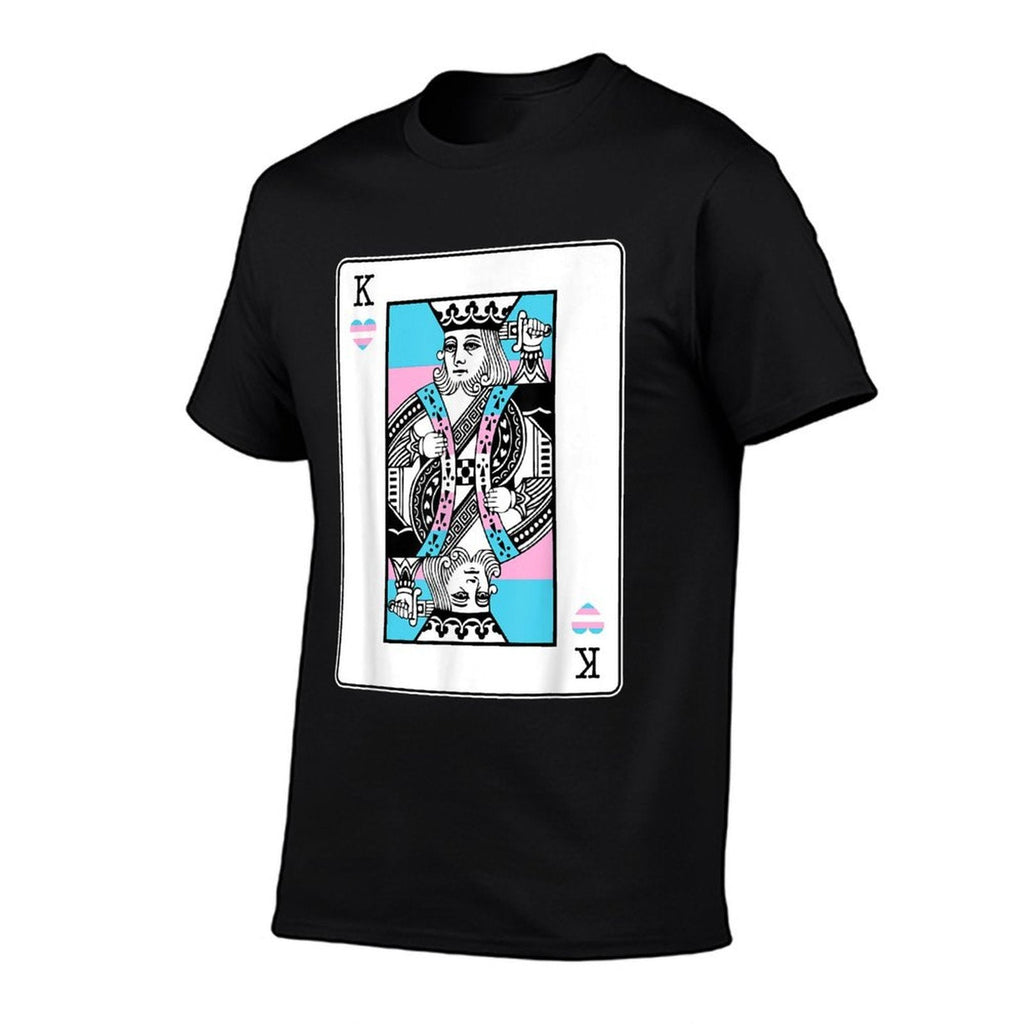 Transgender King Of Hearts LGBT-Q Pride Couple Matching  Heathered Texture T-Shirt