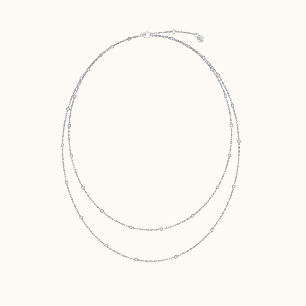 2 in 1 Double Layered Bead Necklace Set