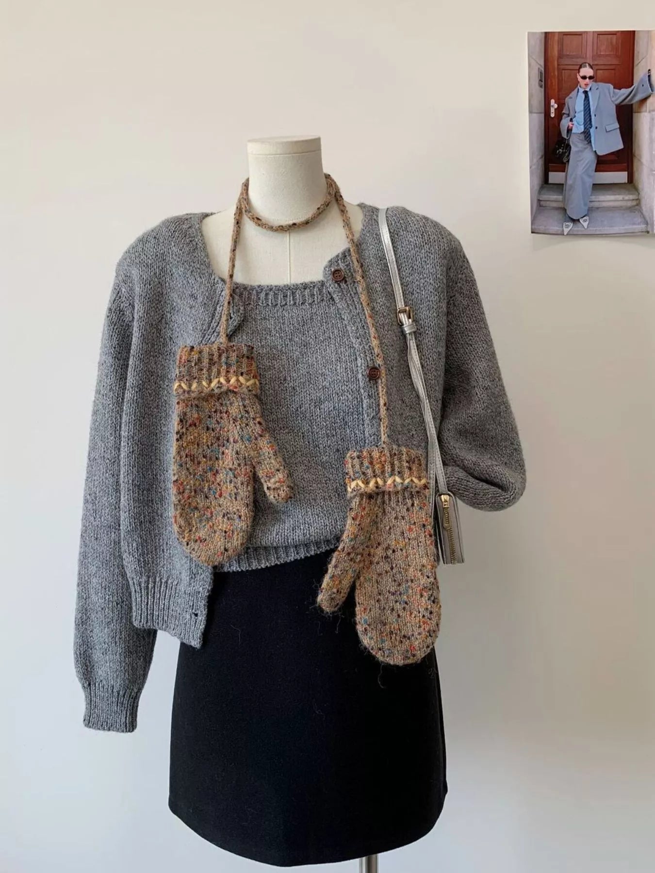 Wool Knitted Mitten Gloves - Cozy Winter Warmth