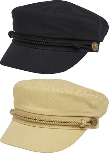 Funky Junque Newsboy Hat for Women – Trendy Greek Fisherman Cap, Classic Women's Baker Boy Newsies Hat, Ladies Fashion Caps