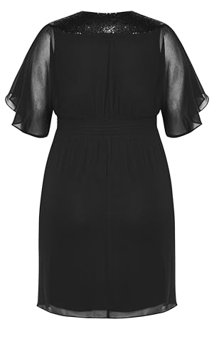 City Chic Womens Plus Size Dress Sequin WrapDress