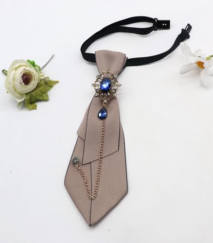GHTIYLP Adjustable Ties for Women Vintage Womens Tie with Crystal, Pre-Tied Neck Tie for Women Girls Party School Work Casual