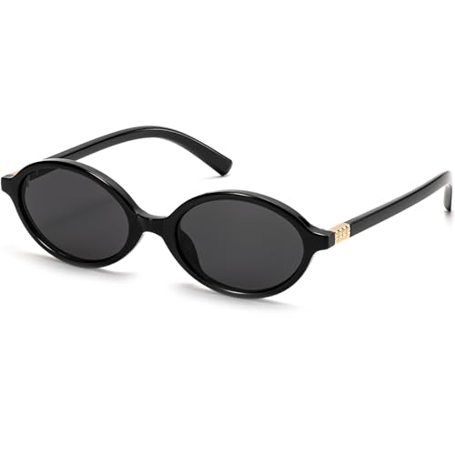 ViewJoy Retro Oval Sunglasses for Women Vintage 90s Y2K Trendy Designer Sun Glasses