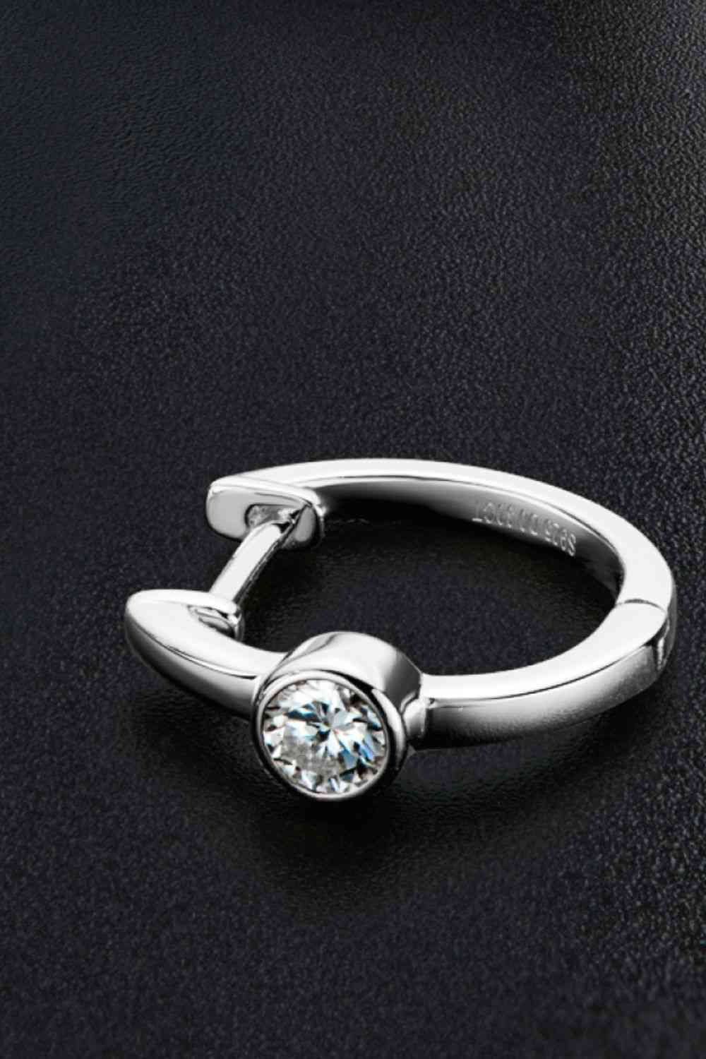 Elegant Jewel 18k Gold-Plated Inlaid Moissanite Huggie Earrings – Minimalist Design See size chart under “more details”