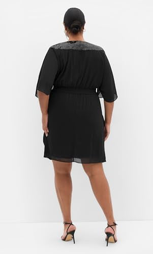 City Chic Womens Plus Size Dress Sequin WrapDress
