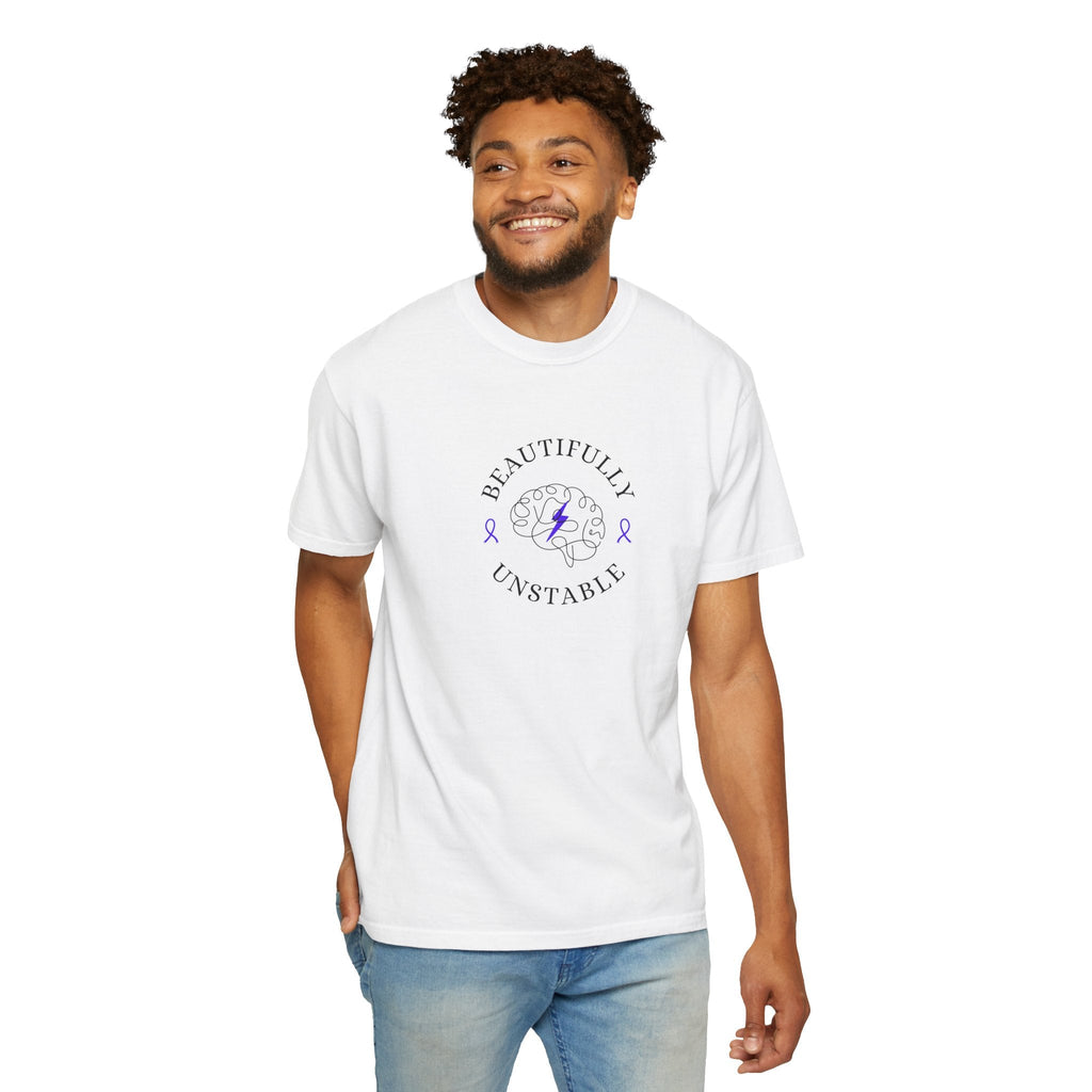 Beautifully Unstable Unisex T-Shirt – Epilepsy Awareness Purple Ribbon Tee