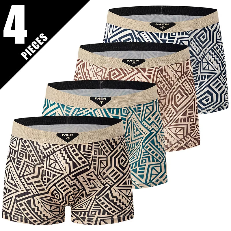 4/10 Piece Set of Men'S Casual and Fashionable Underwear Comfortable Boxer Shorts Youth plus Size Sports Cycling Elastic Shorts