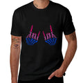 Skeleton Rock Hand LGBT-Q Cool Bisexual Pride Color  Graphic-printed T-Shirt