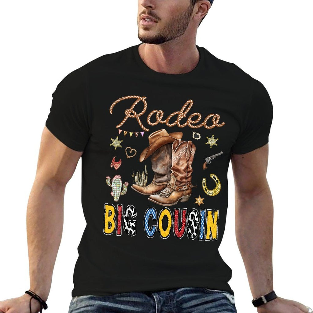 Rodeo Big Cousin Western Cowboy Birthday Matching Family  Oversized Silhouette T-Shirt