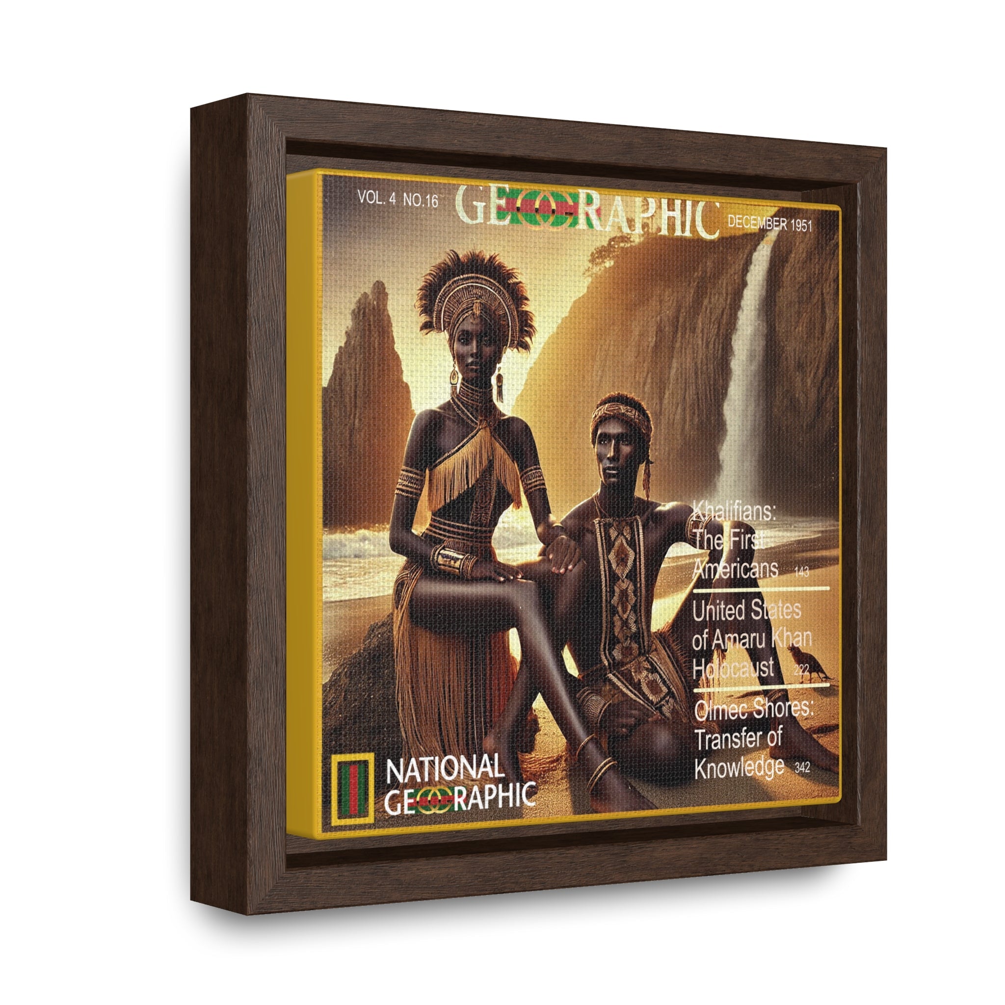 Chumash Amaru Khan Aborigine Gallery Canvas Wraps, Square Frame