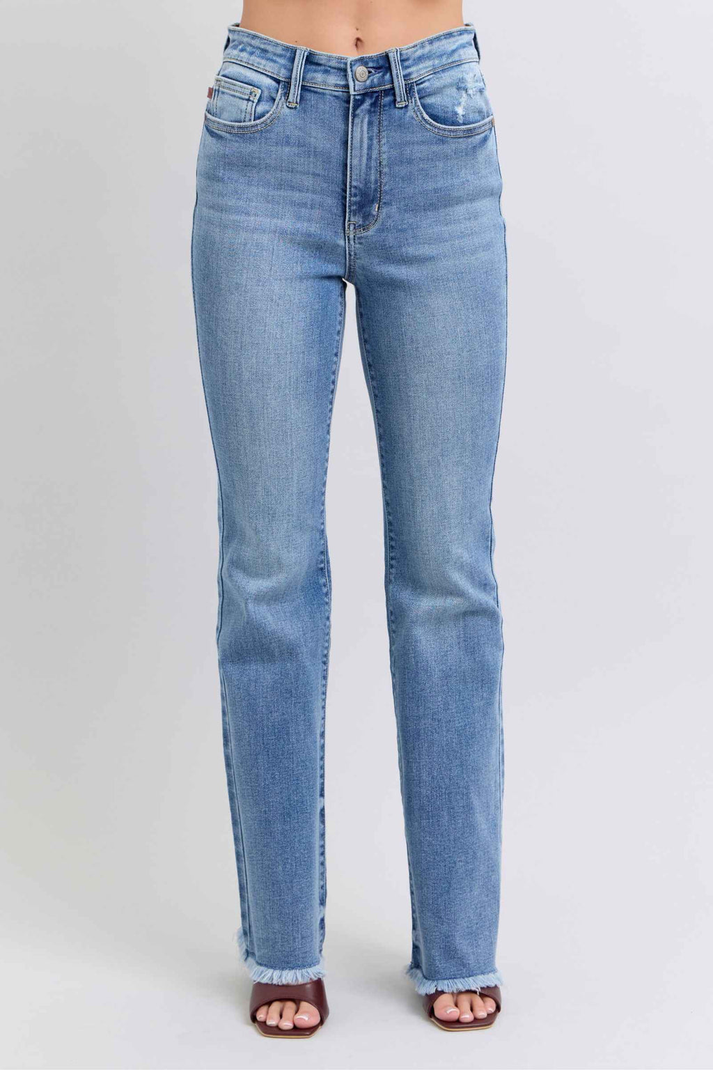 Judy Blue High Rise Bootcut Jeans - Raw Hem