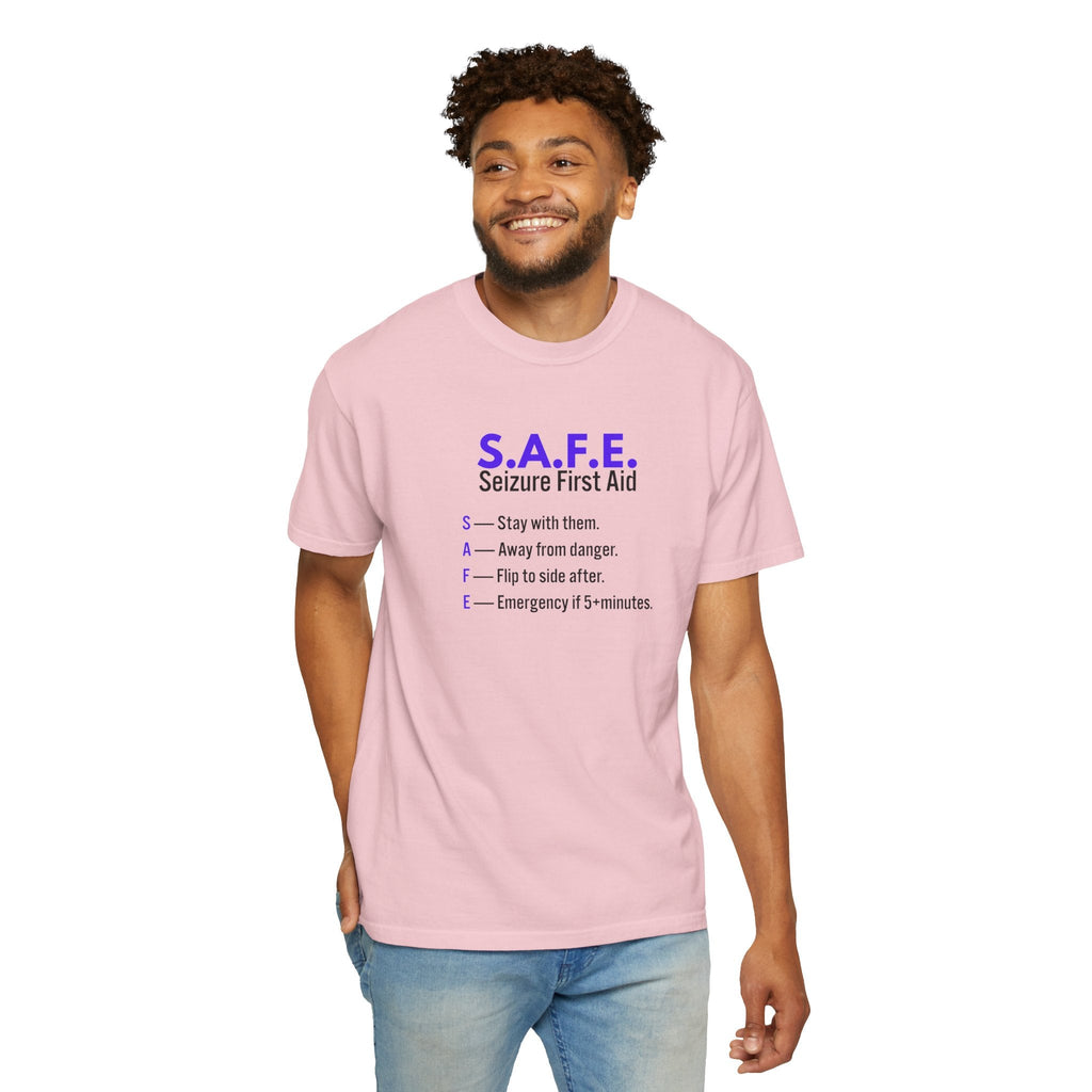 S.A.F.E. Seizure First Aid T-Shirt – Epilepsy Awareness Education Tee