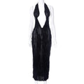 Women's Wave Pattern Chest Wrap Tied Dress