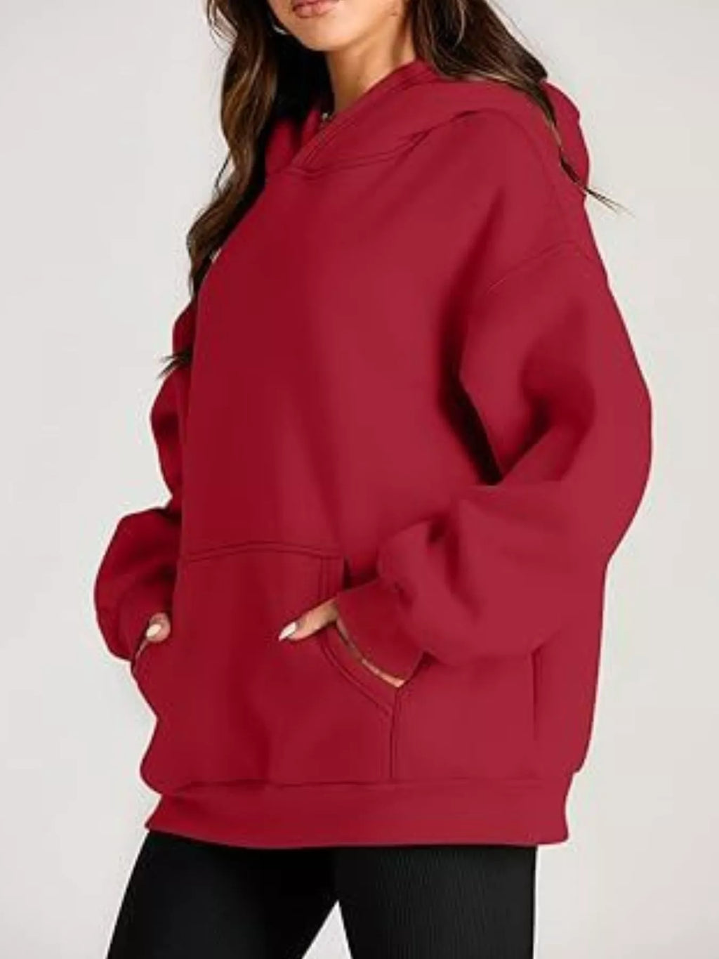 Women's Kangaroo Pocket Long Sleeve Hoodie Comfortable Pullover
