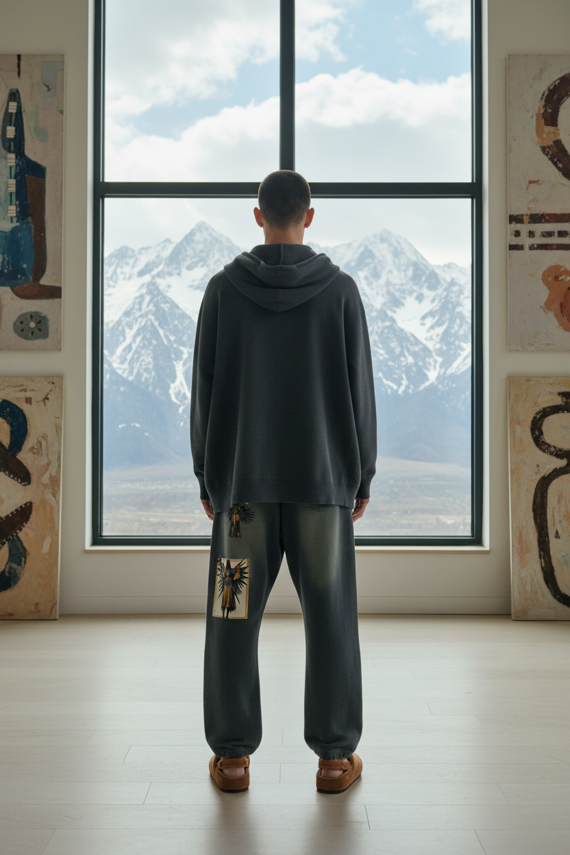 Amaru Khan Stars Sunfade Curved Blade Sweatpants