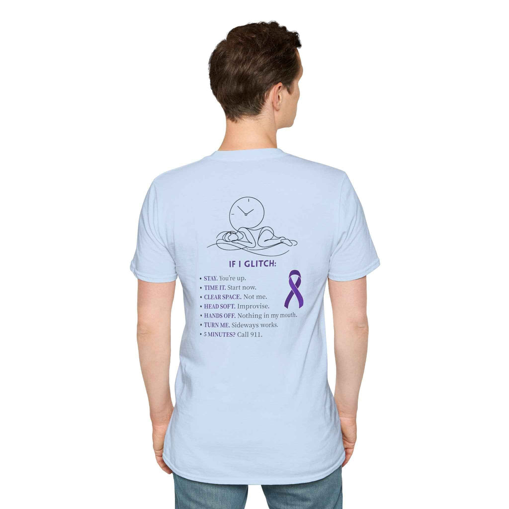 Glitch Happens Tee – Minimalist Seizure First Aid Shirt