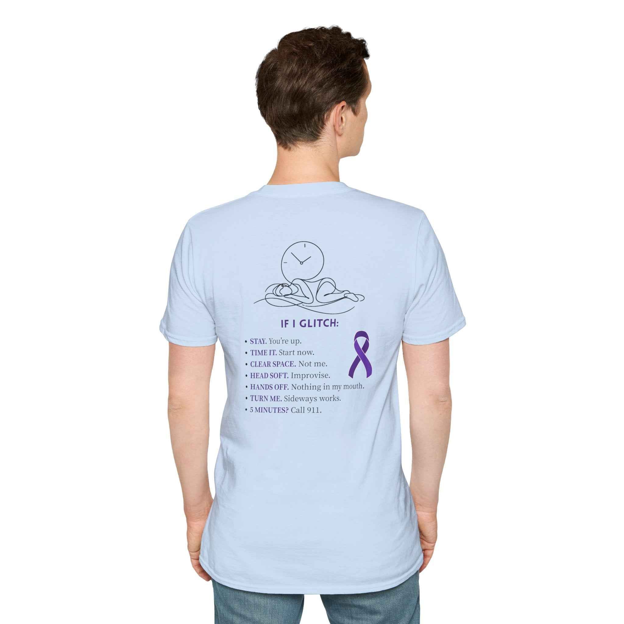 Glitch Happens Tee – Minimalist Seizure First Aid Shirt