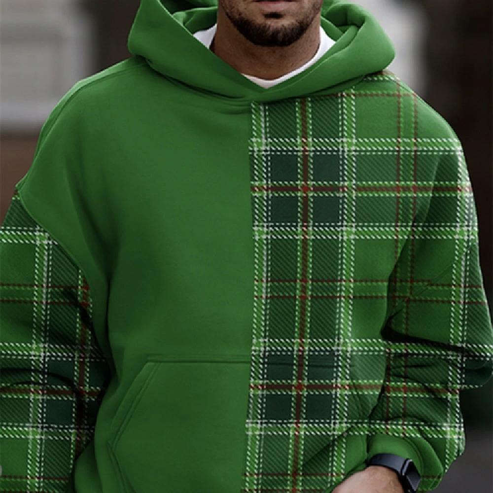 Men's Casual Fashion Trendy Plaid Print Sweatshirt