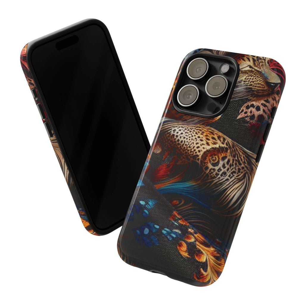 Stylish Tough Phone Case with Elegant Black and Gold Design