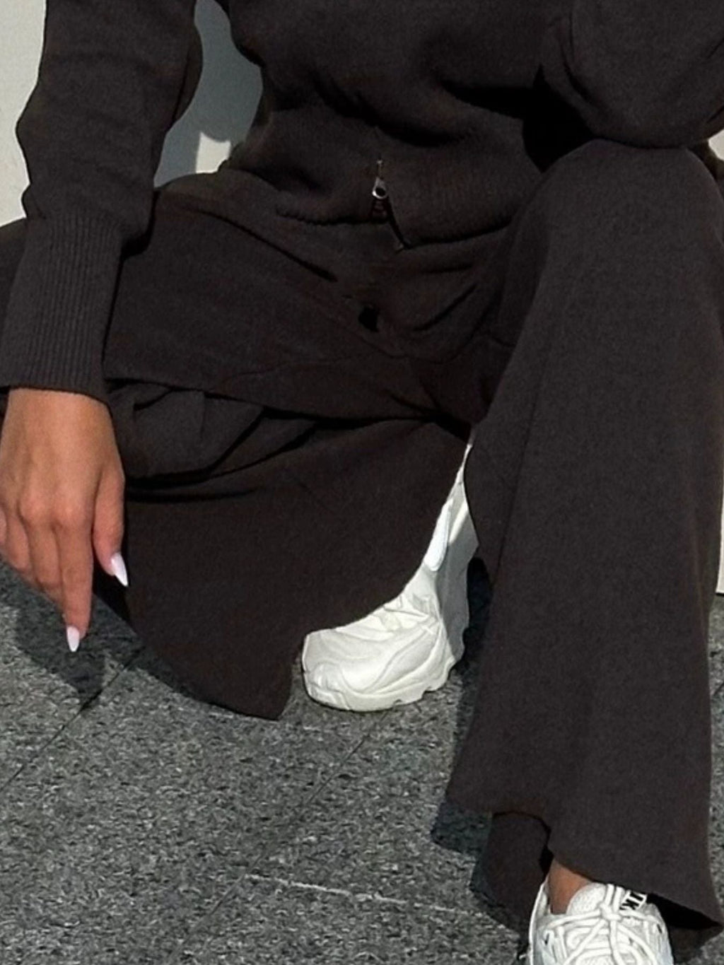 Women's Zip Up Collared Loungewear Set with Wide Leg Pants
