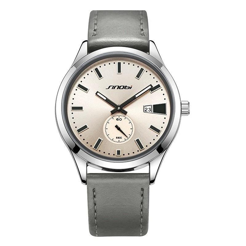 Men's Casual Leather Strap Business Quartz Watch