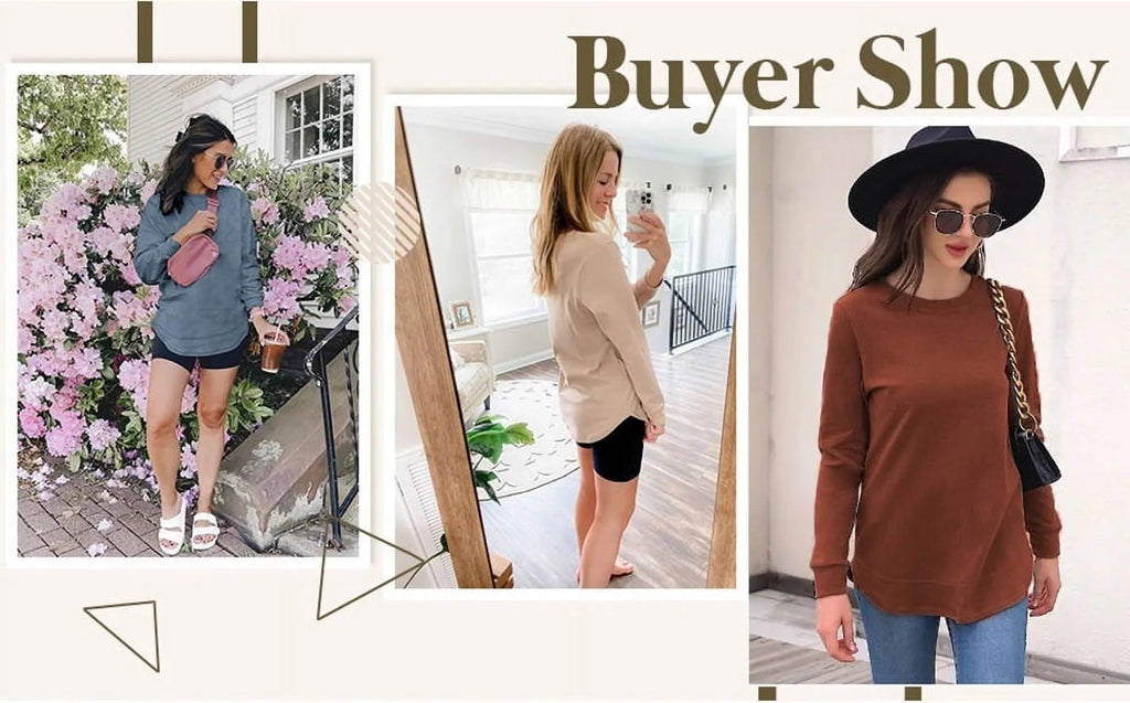 Sweatshirts for Women Crewneck Casual Long Sleeve Shirts Tunic Tops