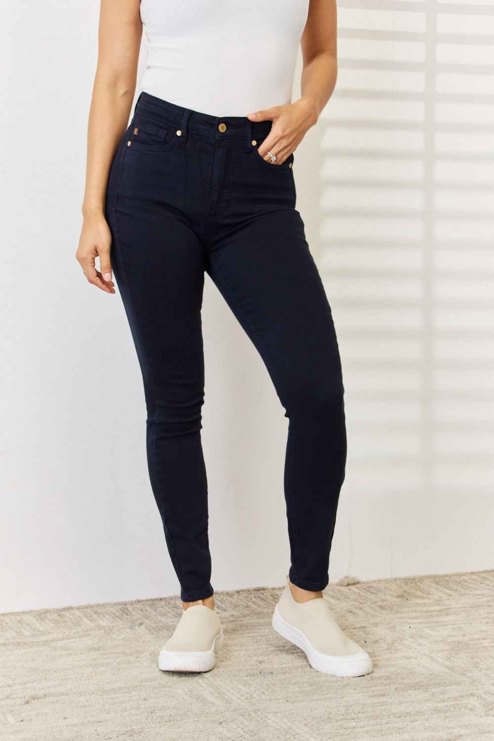 Judy Blue Tummy Control Skinny Jeans - Garment Dyed