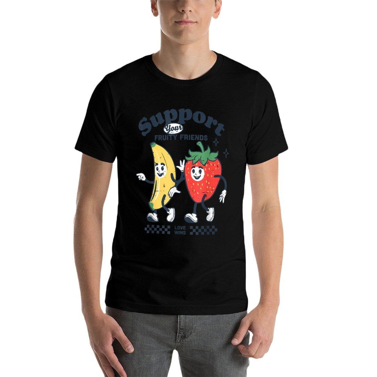 Support Your Fruity Friends Gay Pride Month LGBTQ Fruit Ally  Versatile T-Shirt