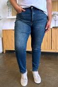 Judy Blue Tummy Control High Waist Slim Jeans For Women Full Size Midsection Smoothing Figure Flattering