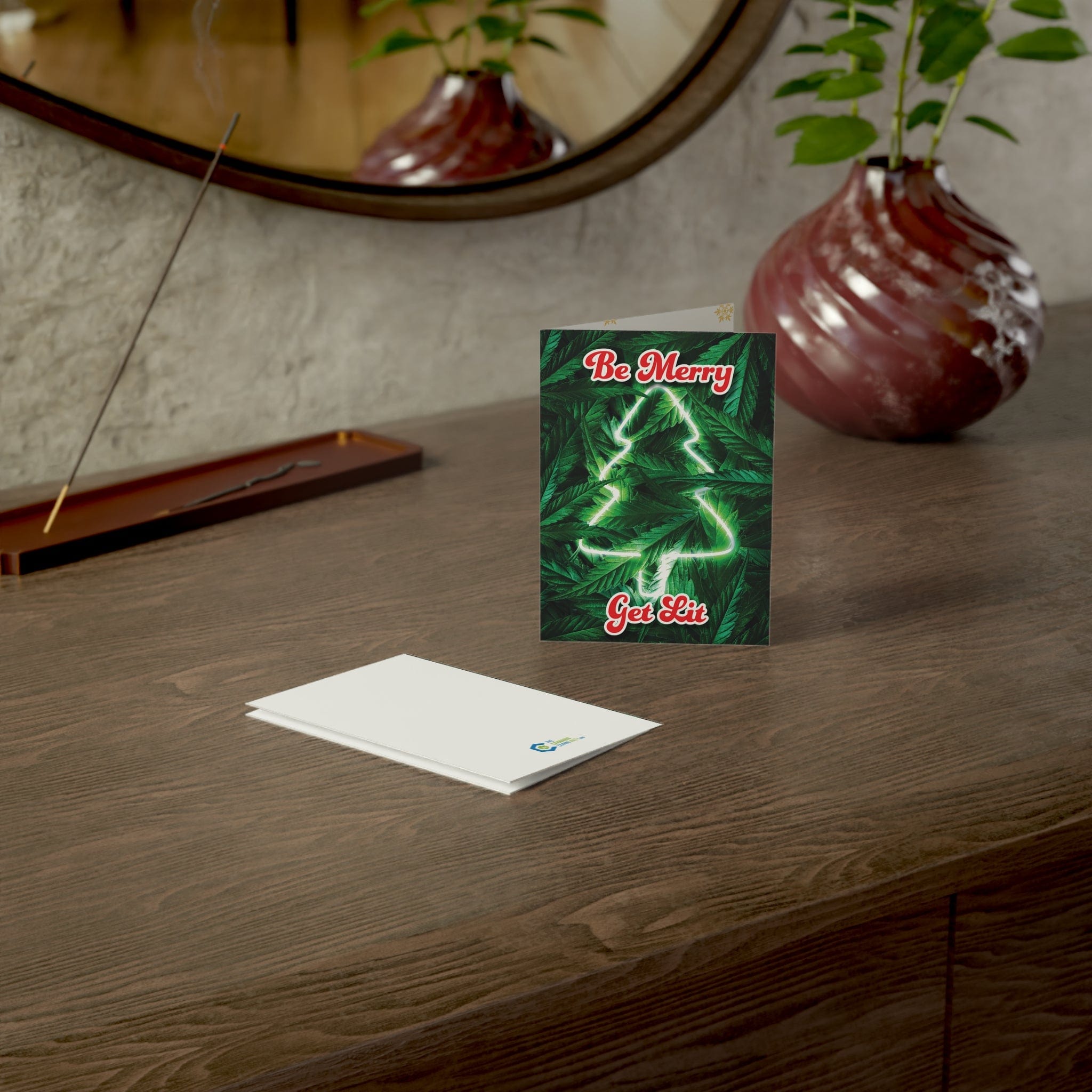 Be Merry Get Lit Merry Happy Holidays Greeting Cards (1, 10, 30, and 50pcs)