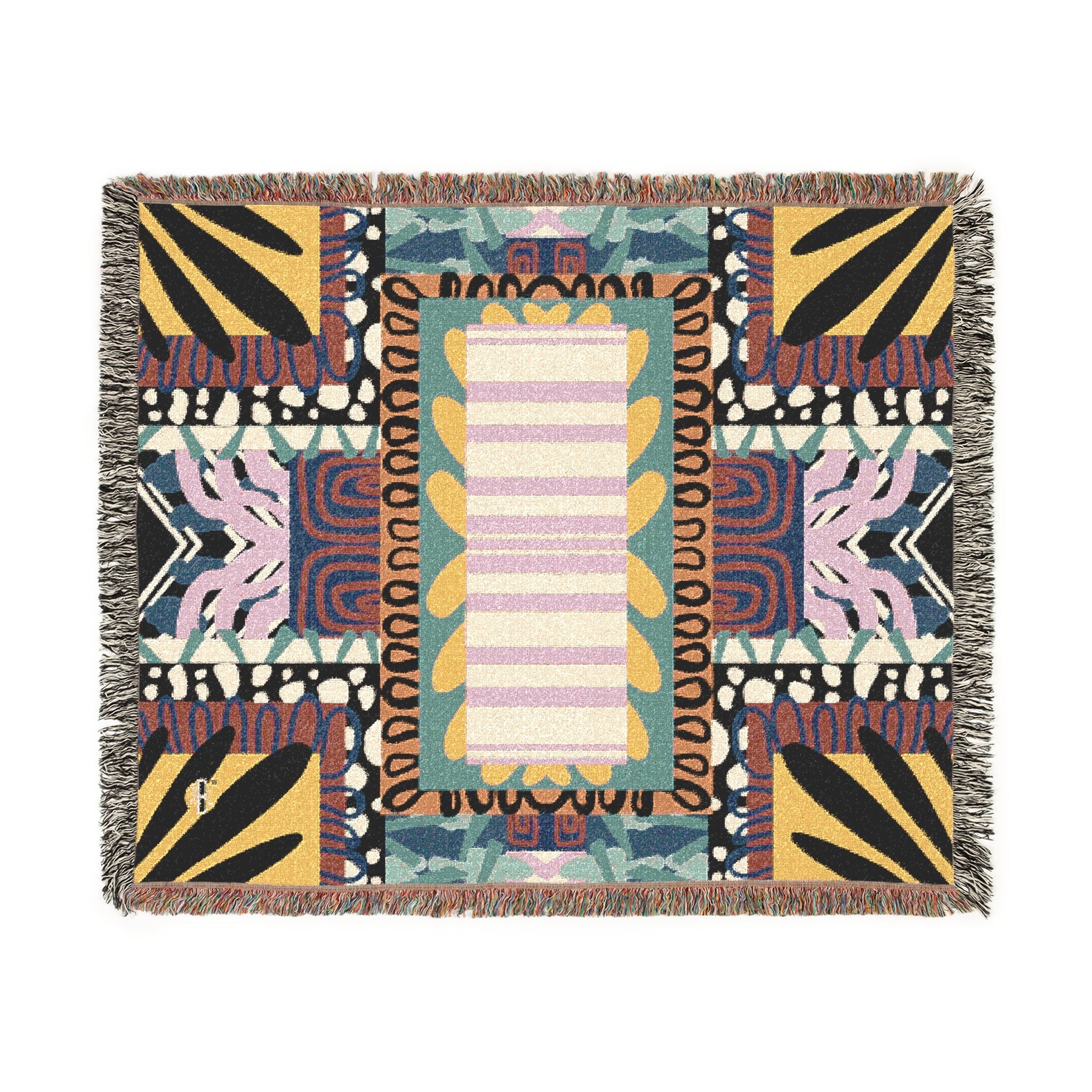 Abeille Creations - Adinkra Design Woven Blanket