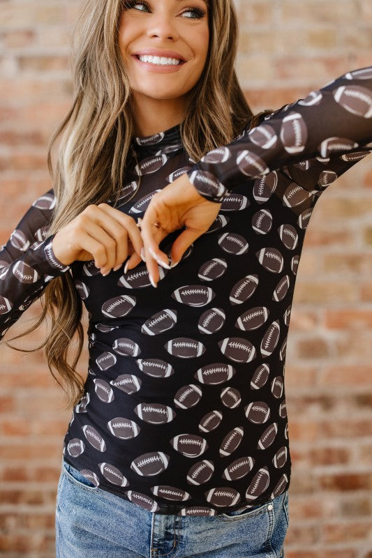 Maci Rugby Mesh Sheer Long Sleeve Top See size chart under “more details”