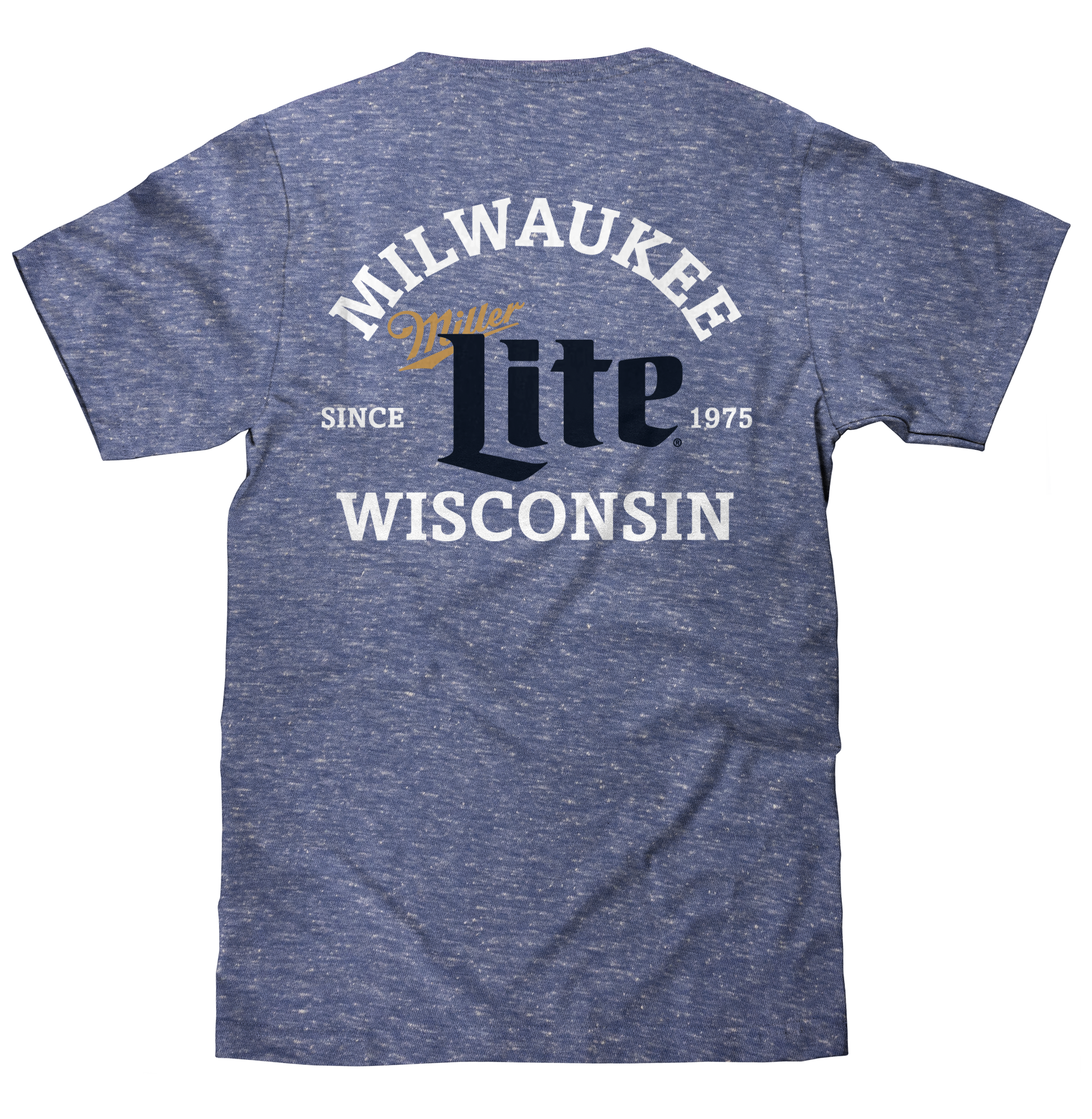 Miller Lite Milwaukee Wisconsin T-Shirt - Royal Snow Heather