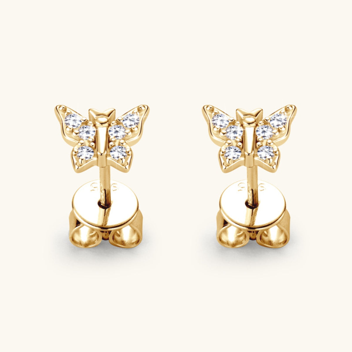 Sparkala™ Pure Sterling Silver Butterfly Stud Earrings