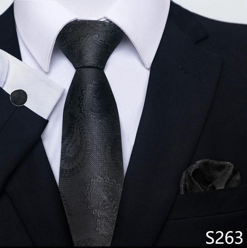 Men's Creative All-match Business Formal Wear Tie Scarf Cufflink Set