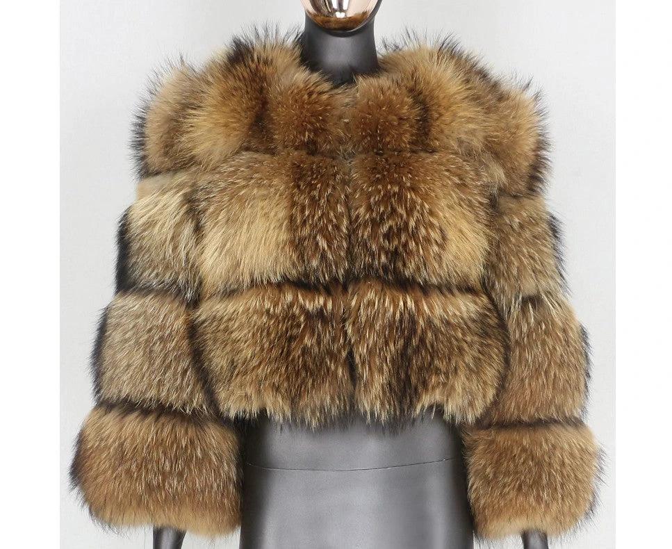 Stitching short coat fluffy long sleeve women