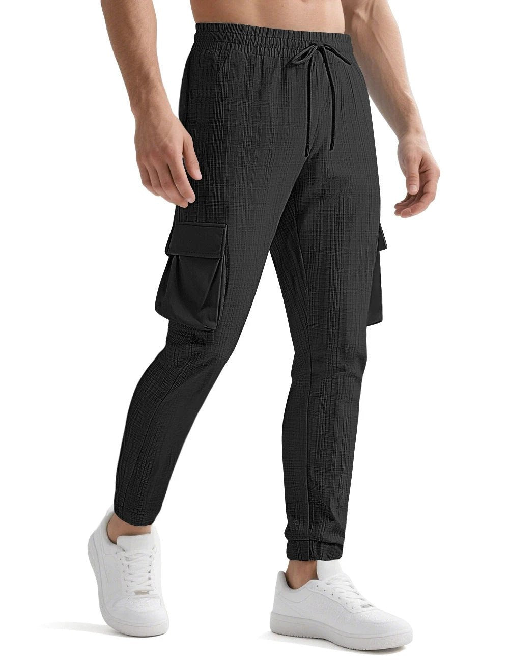 Fashion Sport Casual Trendy Drawstring Multi-pocket Pants For Men