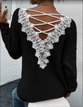 V-neck Sweater Ladies Winter Backless Streetwear Bandage Cashmere Sweater Women High Quality Fashion Clothes