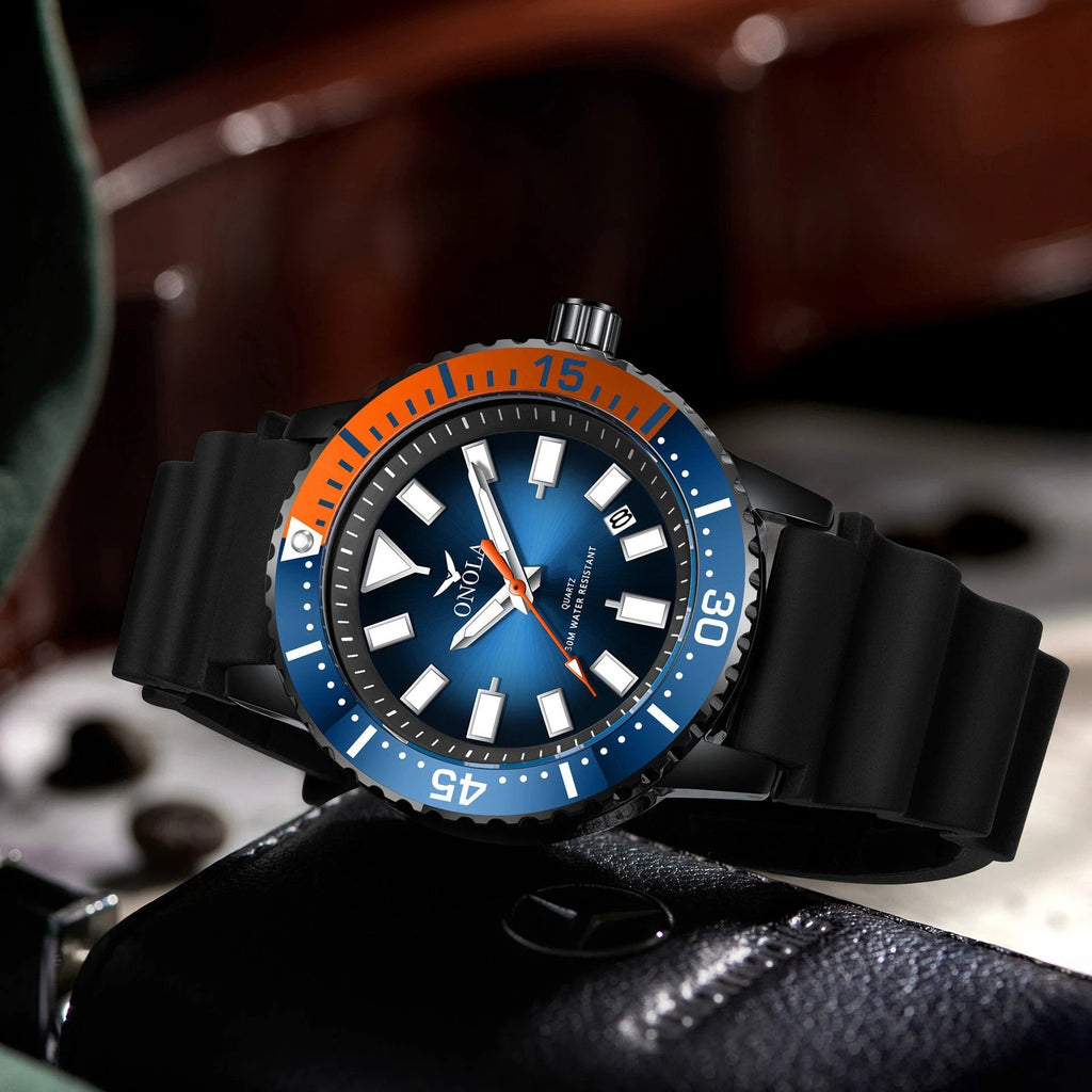 Business Casual Men's Waterproof Tape Quartz Watch