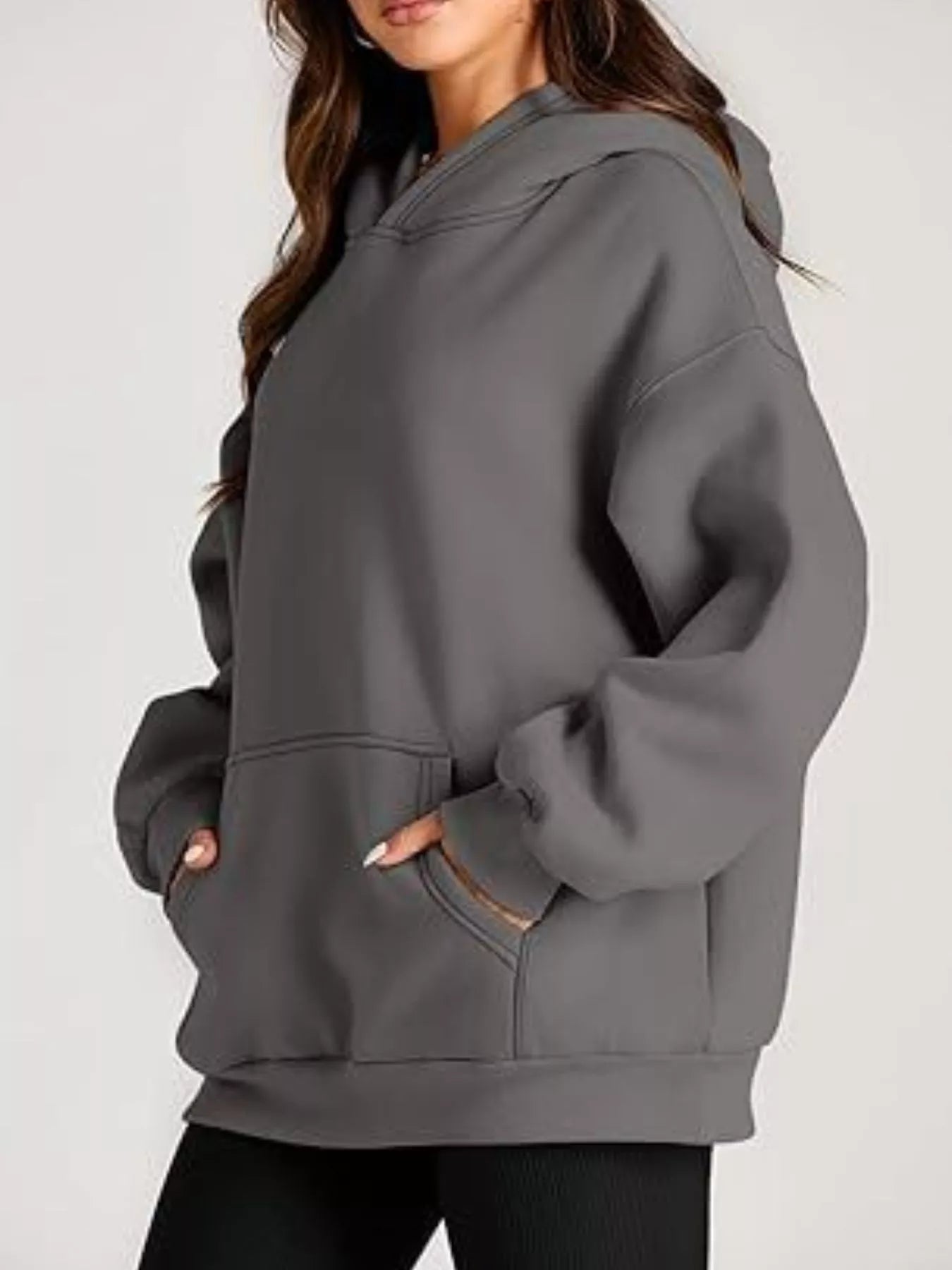 Women's Kangaroo Pocket Long Sleeve Hoodie Comfortable Pullover
