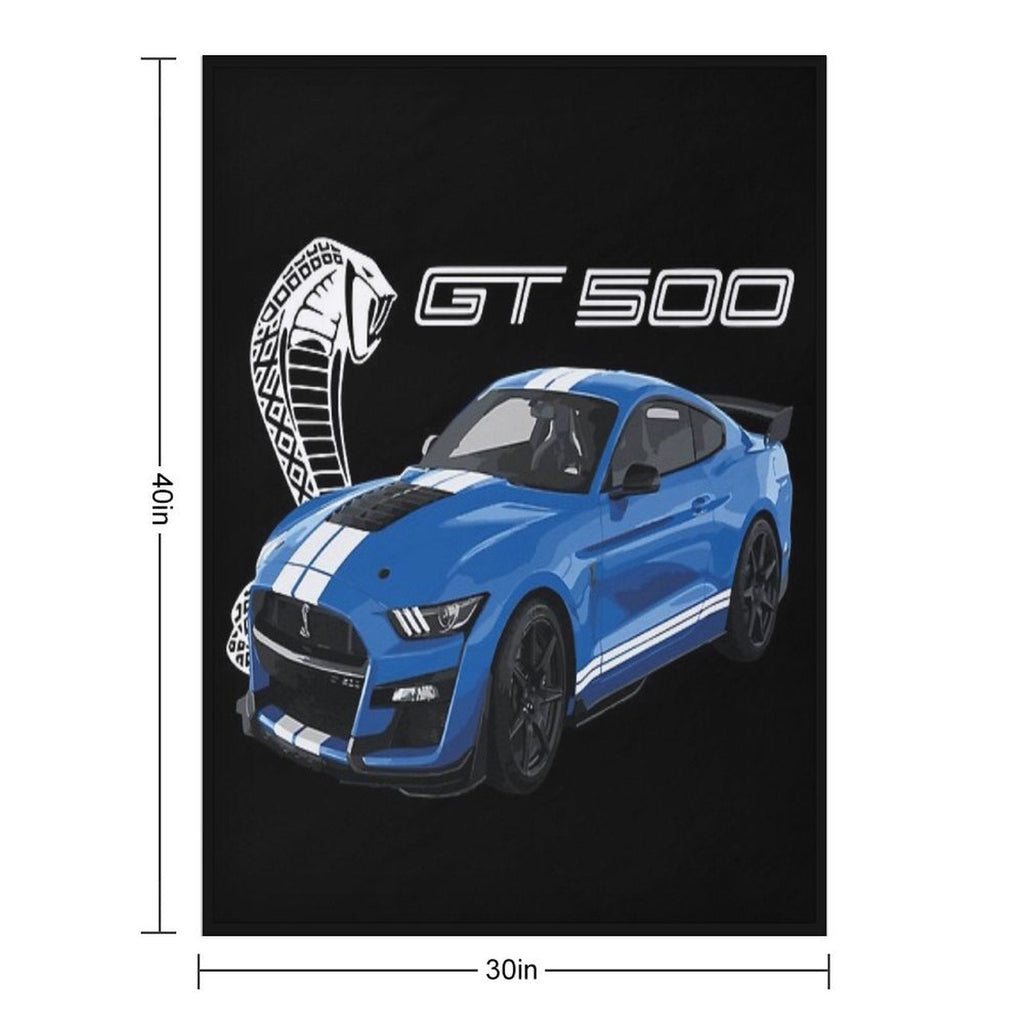 GT500 Mustang Shelby Cobra Velocity Blue Throw Blanket
