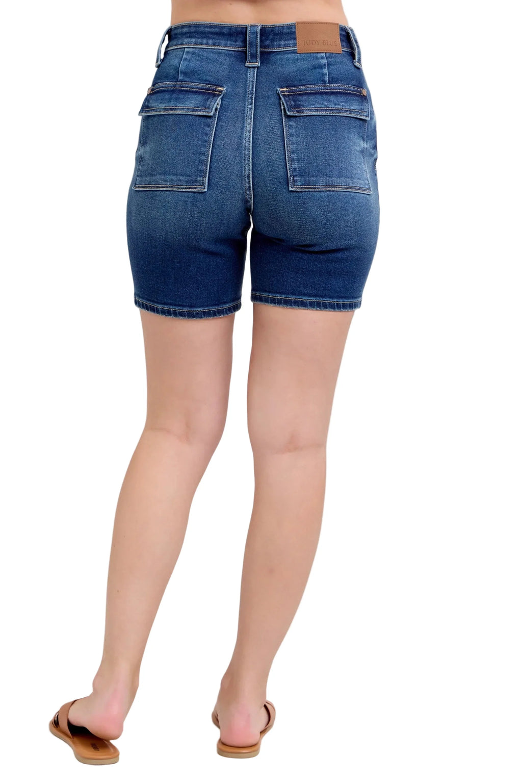 Judy Blue Full Size High Waist Bermudas Jeans W/ Back Flap Pockets Plus Size